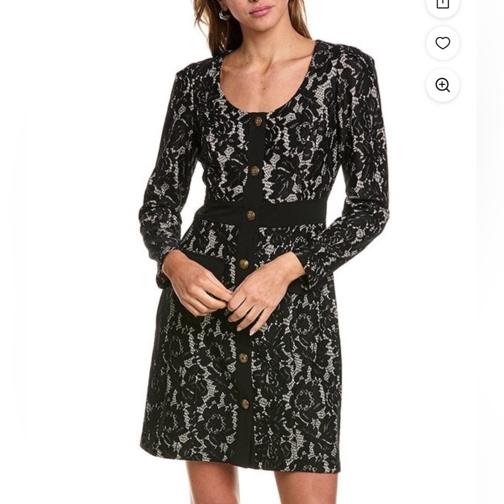 Taylor lace mini-dress - NWT - black lace overlay.  Size 2
